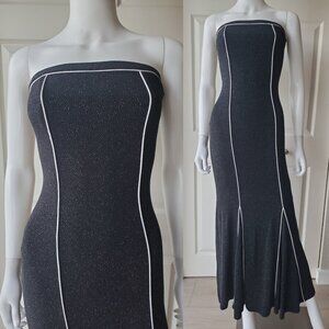 My Michelle Size Small Black Glittery Strapless Tube Maxi Dress Y2K Prom